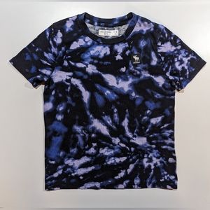 Abercrombie Kids Black/Blue Tie Dye Short Sleeve Tee Size  9/10